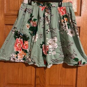 Floral Green Skirt